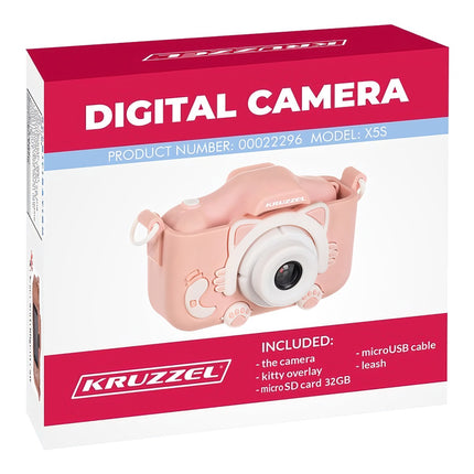 Rožinis Kruzzel AC22296 skaitmeninis fotoaparatas