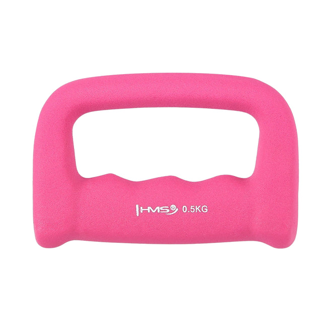 Rožinis neopreno hantelis panardinimo tikslais 0,5 kg