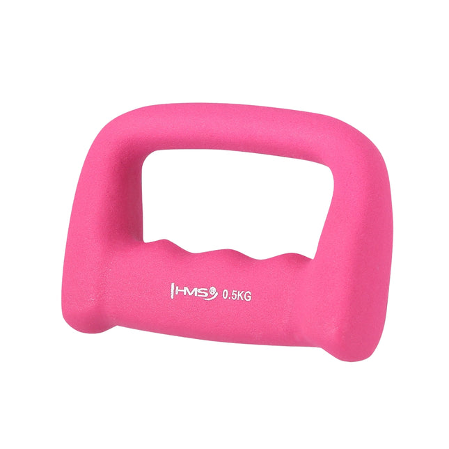 Rožinis neopreno hantelis panardinimo tikslais 0,5 kg