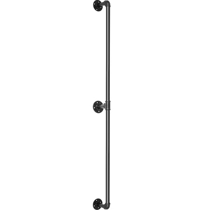 Pipe Stair Handrail Kit, 4 ft Carbon Steel, Wall Mount