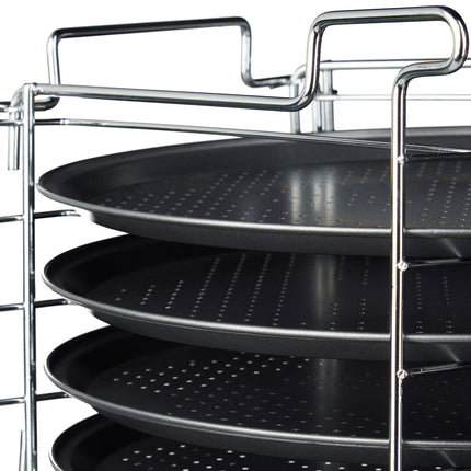 Pizza plate set of 4 with stand