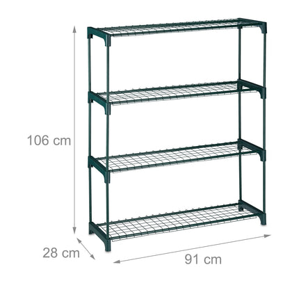 Augalų lentynos su 4 metalinėmis grotelėmis, 2 vnt. rinkinys