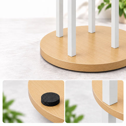 Plant Stand with 5 Tiers, Round Shelves, Iron and MDF – White, 118.5 cm High