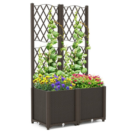 Vazonas su grotelėmis vijokliniams augalams, 80x40x140 cm