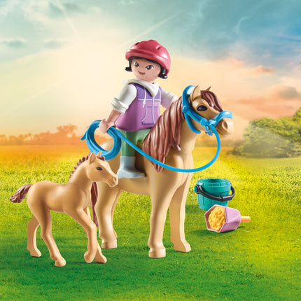 Playmobil Krioklio žirgai Vaikas su poniu ir kumeliuku 71498