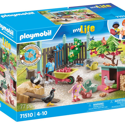Playmobil Mano gyvenimas Mažas viščiukų ferma mažyčio namelio sode, 71510