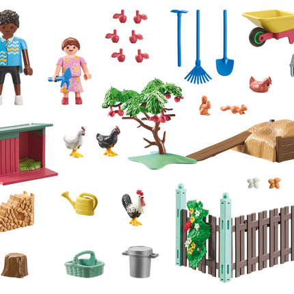 Playmobil Mano gyvenimas Mažas viščiukų ferma mažyčio namelio sode, 71510