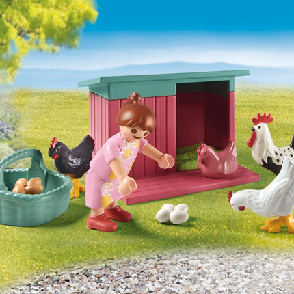 Playmobil Mano gyvenimas Mažas viščiukų ferma mažyčio namelio sode, 71510