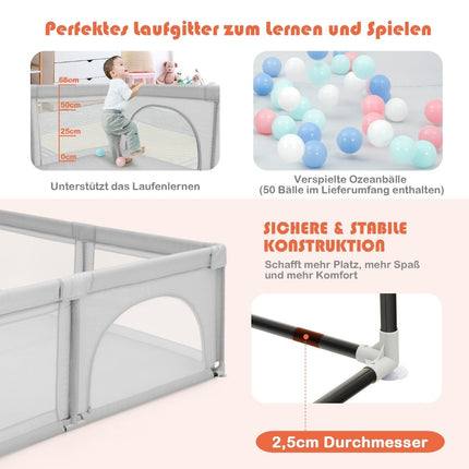 Žaidimų aptvaro palapinė kūdikiams ir mažiems vaikams, žaidimų aptvaro formos, pilka
