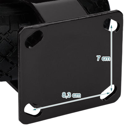 Pneumatinis apkrovos volas su plienine tvirtinimo plokšte