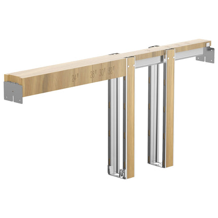 Pocket Door Frame Kit, 24-30 in, Two-Way Soft Close