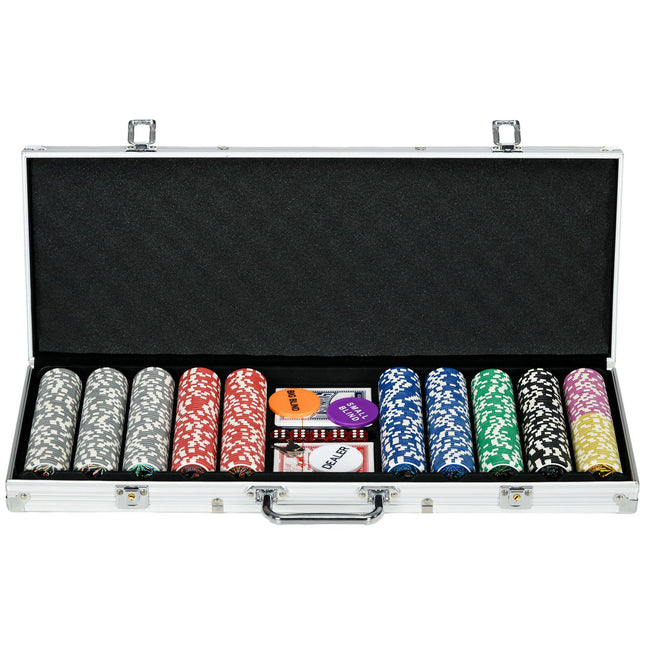 Professional Poker Set - 500 chips, lock case, 2 decks, 5 dice