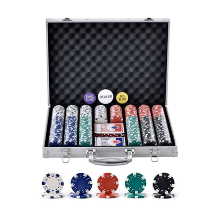 Poker Chip Set, 500 Pieces, 11.5g, Aluminum Case
