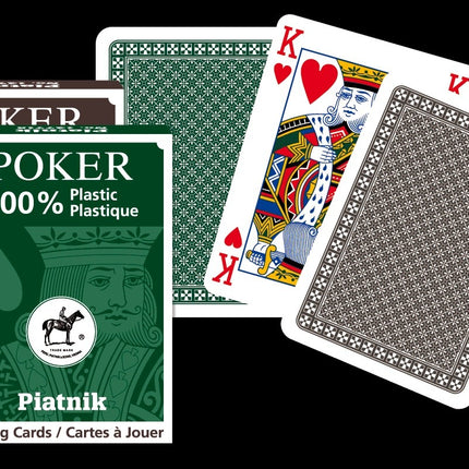 Pokerio žaidimo kortos, 100 % plastikinės, patvarios ir atsparios vandeniui
