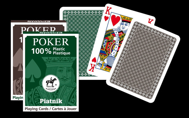 Pokerio žaidimo kortos, 100 % plastikinės, patvarios ir atsparios vandeniui