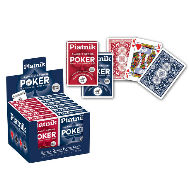 Pokerio žaidimo kortos, standartinio dydžio, patvari plastikinė danga