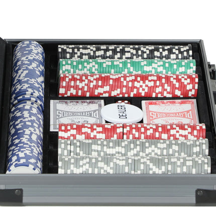 Poker set with 400 chips, play mat and aluminum case