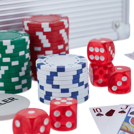 Pokerio dėklas su 100 žetonų