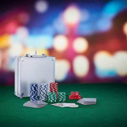 Pokerio dėklas su 100 žetonų