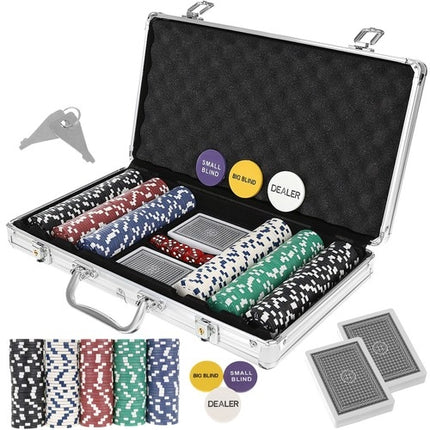 Pokeris - 300 žetonų rinkinys aukštos kokybės lagamine