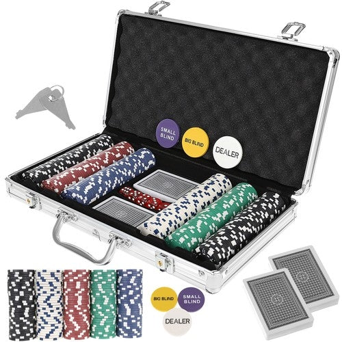 Pokeris - 300 žetonų rinkinys aukštos kokybės lagamine