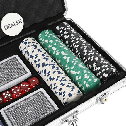 Pokeris - 300 žetonų rinkinys aukštos kokybės lagamine
