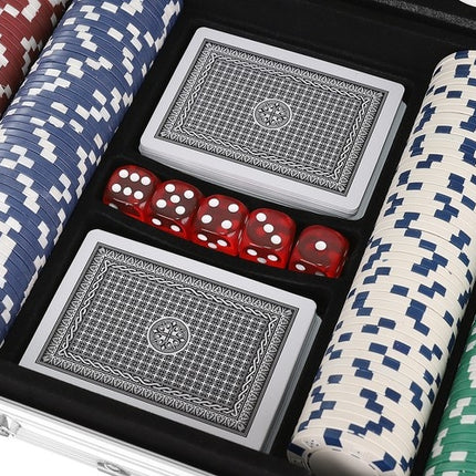 Pokeris - 300 žetonų rinkinys aukštos kokybės lagamine