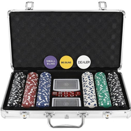 Pokeris - 300 žetonų rinkinys aukštos kokybės lagamine