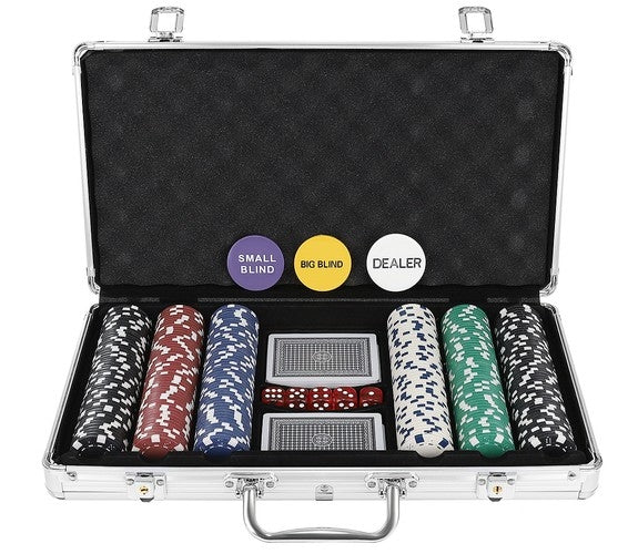 Pokeris - 300 žetonų rinkinys aukštos kokybės lagamine