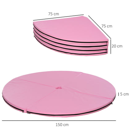 Šokių kilimėlis su kartimi, 5 cm storio, 150 cm skersmens, rožinis