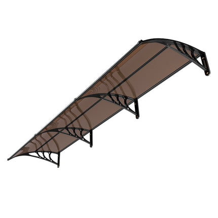 Polycarbonate Door Awning 38 x 117 In, Brown, Drainage