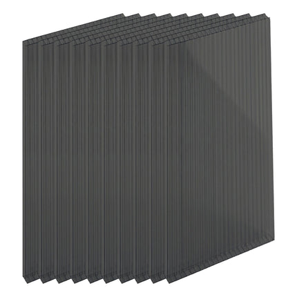 Dvigubos sienelės polikarbonato lakštai, 4 mm, 121 x 60,5 cm, 10 vnt. pakuotėje