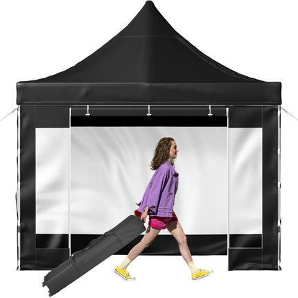 Pop-Up Canopy Tent 10x10 Ft, Sidewalls, Wheeled Bag