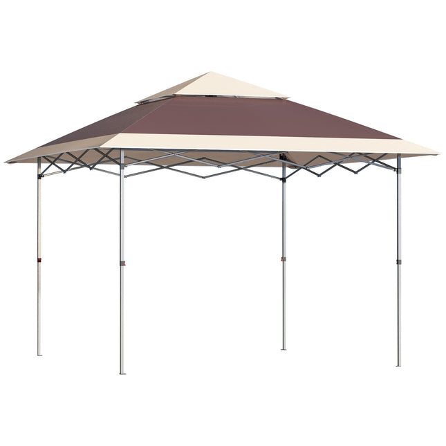 Pop-Up Gazebo tent, 3.6x3.6m, dark brown & khaki