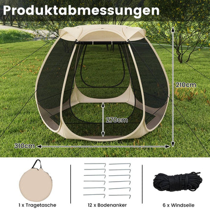Išskleidžiamas tinklinis paviljonas 4-6 asmenims, 310 x 270 cm