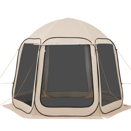 Pop-Up Screen House Tent, 4–8 Person, Beige, Awning