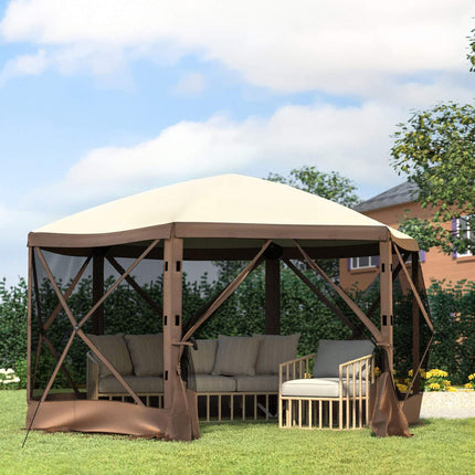 Pop-Up Screen Tent Canopy, 10x10 ft, 6-Sided Mesh, Carry Bag