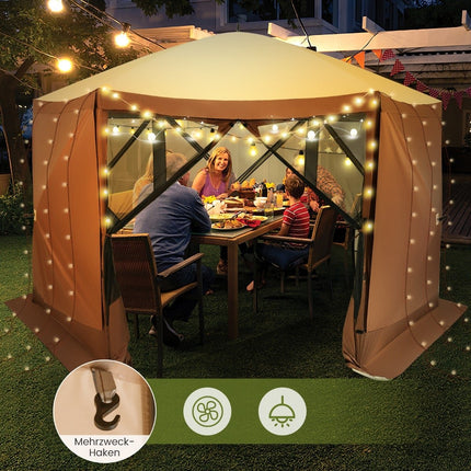 Išskleidžiamas paviljonas 350x350 cm su nešiojimo krepšiu ir tinklinėmis sienelėmis