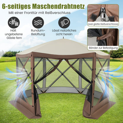 Išskleidžiamas paviljonas 350x350 cm su nešiojimo krepšiu ir tinklinėmis sienelėmis