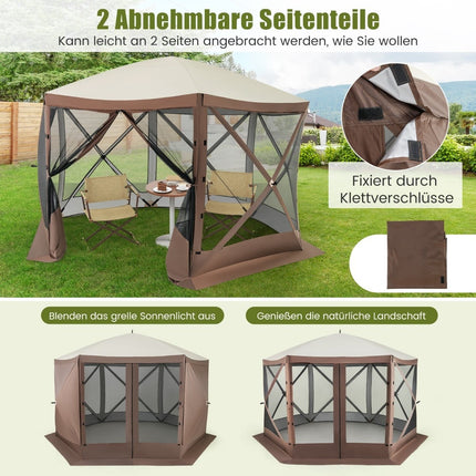 Išskleidžiamas paviljonas 350x350 cm su nešiojimo krepšiu ir tinklinėmis sienelėmis