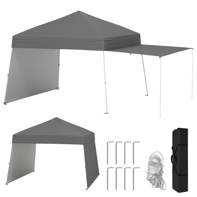 Išskleidžiama paviljono palapinė, 430x280cm, su atlenkiamais šonais, pilka