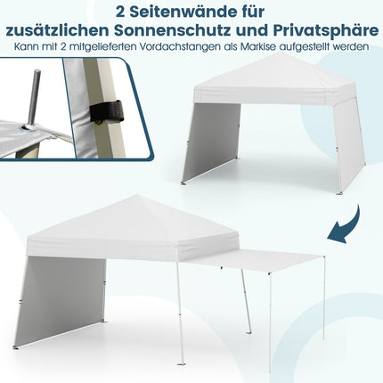 Išskleidžiama paviljono palapinė 430x280 cm, su keičiamais šonais, balta
