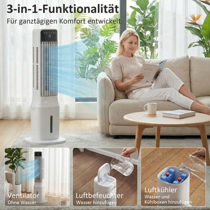 Nešiojamas 3 viename oro aušintuvas, 9 l bakas, 48 svyravimai, baltas