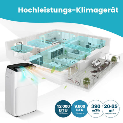 Nešiojamas 4 viename oro kondicionierius, 12000 BTU, WiFi valdymas