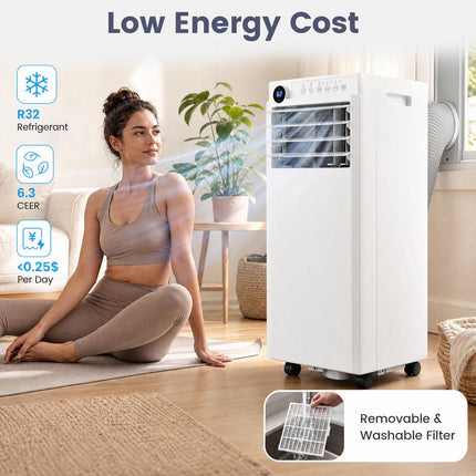 Nešiojamas 4 viename oro kondicionierius, 7000 BTU, sausintuvas ir ventiliatorius