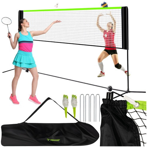 Nešiojamas reguliuojamas tinklinio, badmintono, teniso tinklų rinkinys