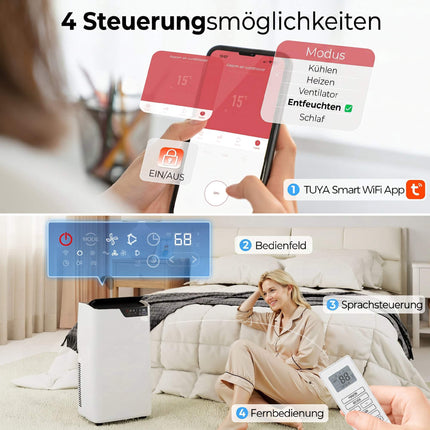 Nešiojamas oro kondicionierius 12000 BTU, WiFi, 4 viename režimas