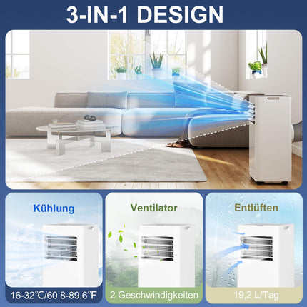 Nešiojamas oro kondicionierius, 7000 BTU, 3 viename sistema