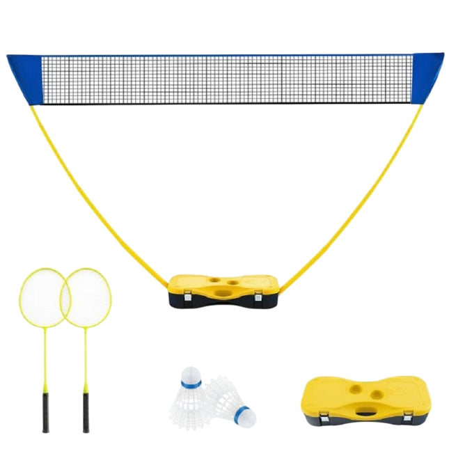 Nešiojamas badmintono tinklo rinkinys 270 cm, raketės, nešiojimo dėklas