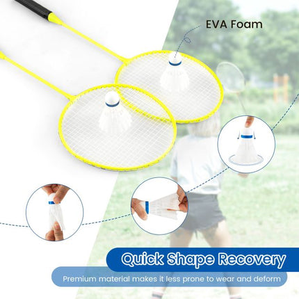 Nešiojamas badmintono tinklo rinkinys 270 cm, raketės, nešiojimo dėklas